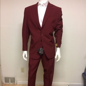 Fortino Landi Burgundy suit NWT size 44R 38 waist